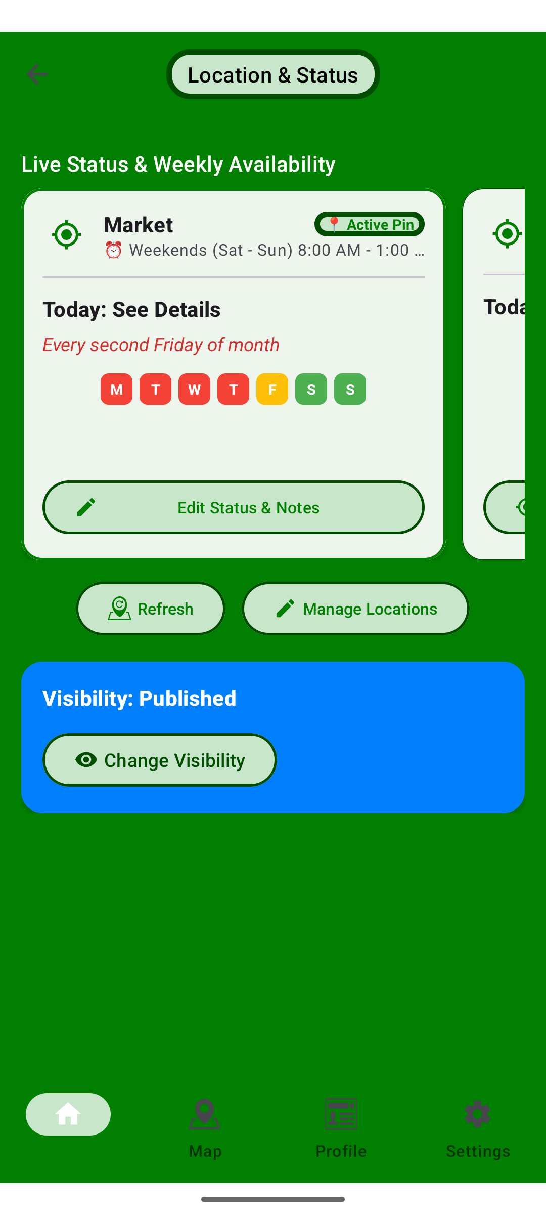 Location and Status Weekly Dashboard
